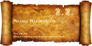 Mezey Mirandola névjegykártya